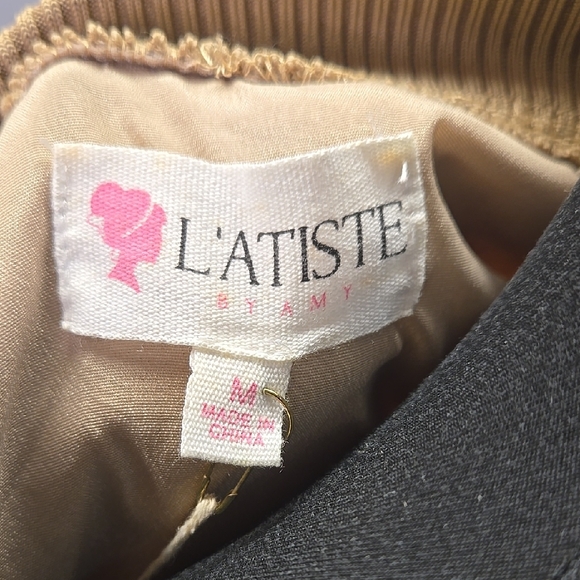 L'atiste Khaki Belted Dress with Pockets Utility or Safari Style Dress Size M - Picture 2 of 15